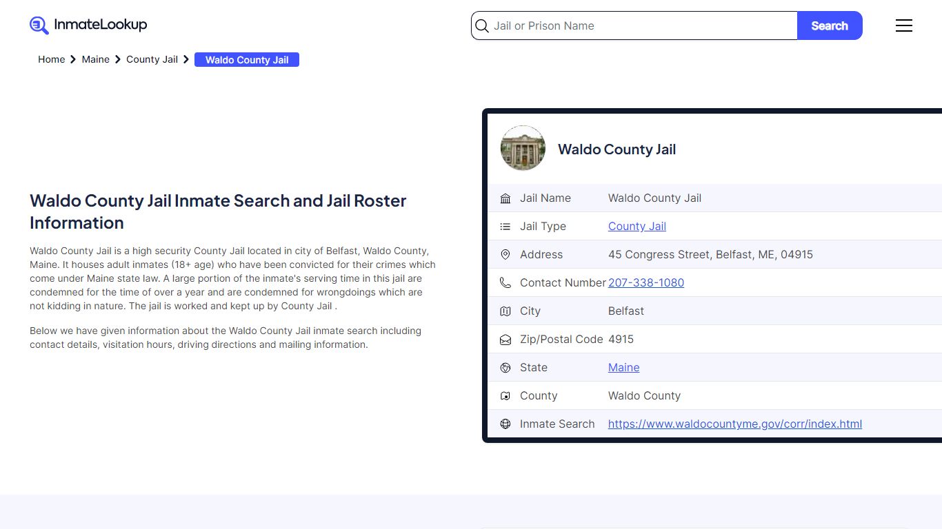 Waldo County Jail Inmate Search, Jail Roster, Bookings, Arrests ...